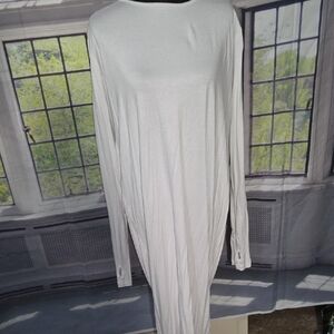 Basic White XL Cotton Blend Dress